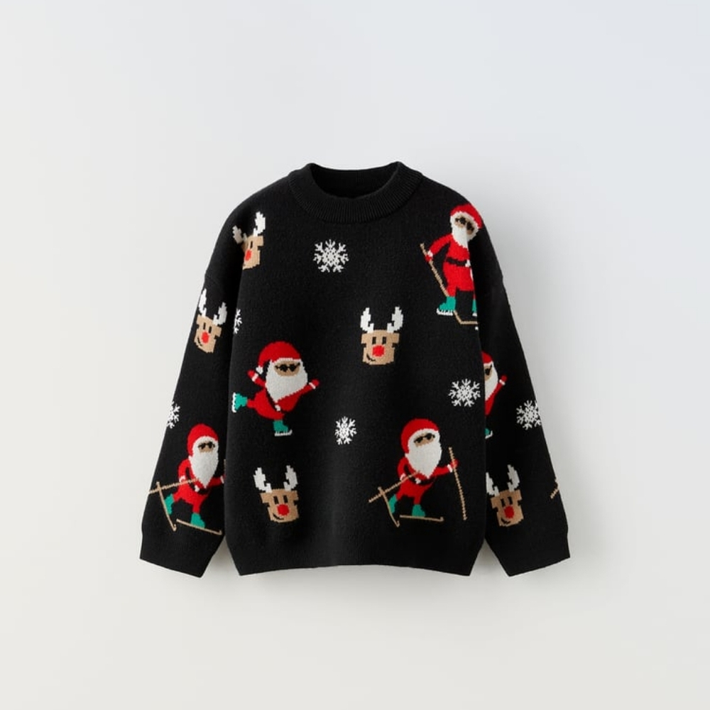 ZARA SANTA CLAUS KNIT SWEATER